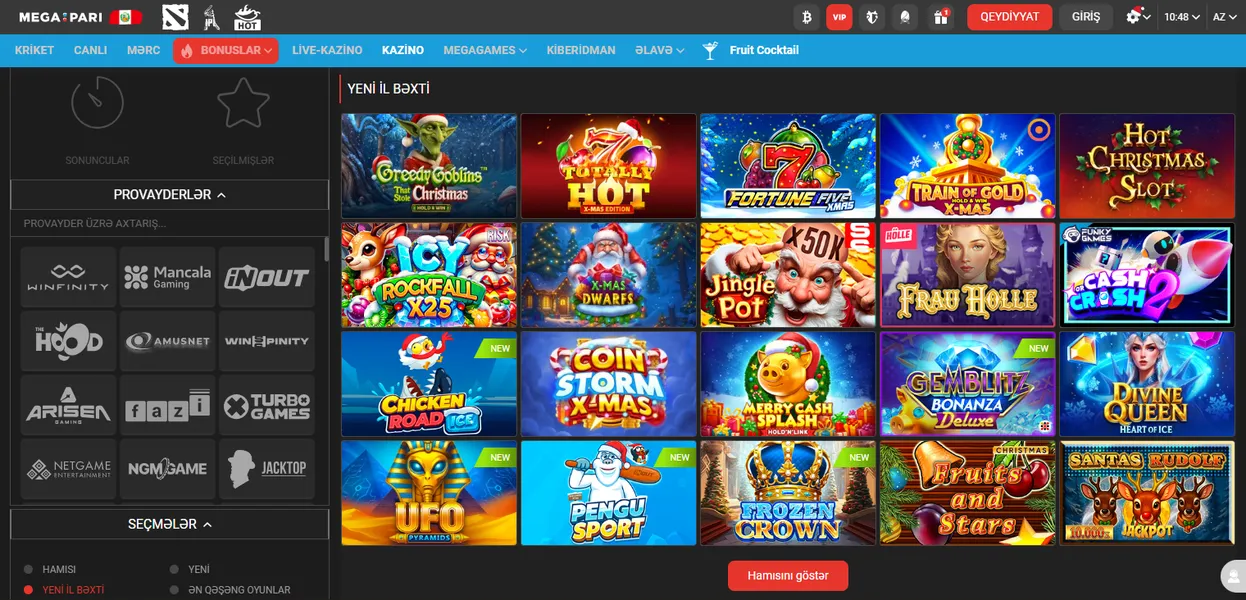 Tanınmış markalar: Neon Kazino və Megapari Kazino i̇cmal
